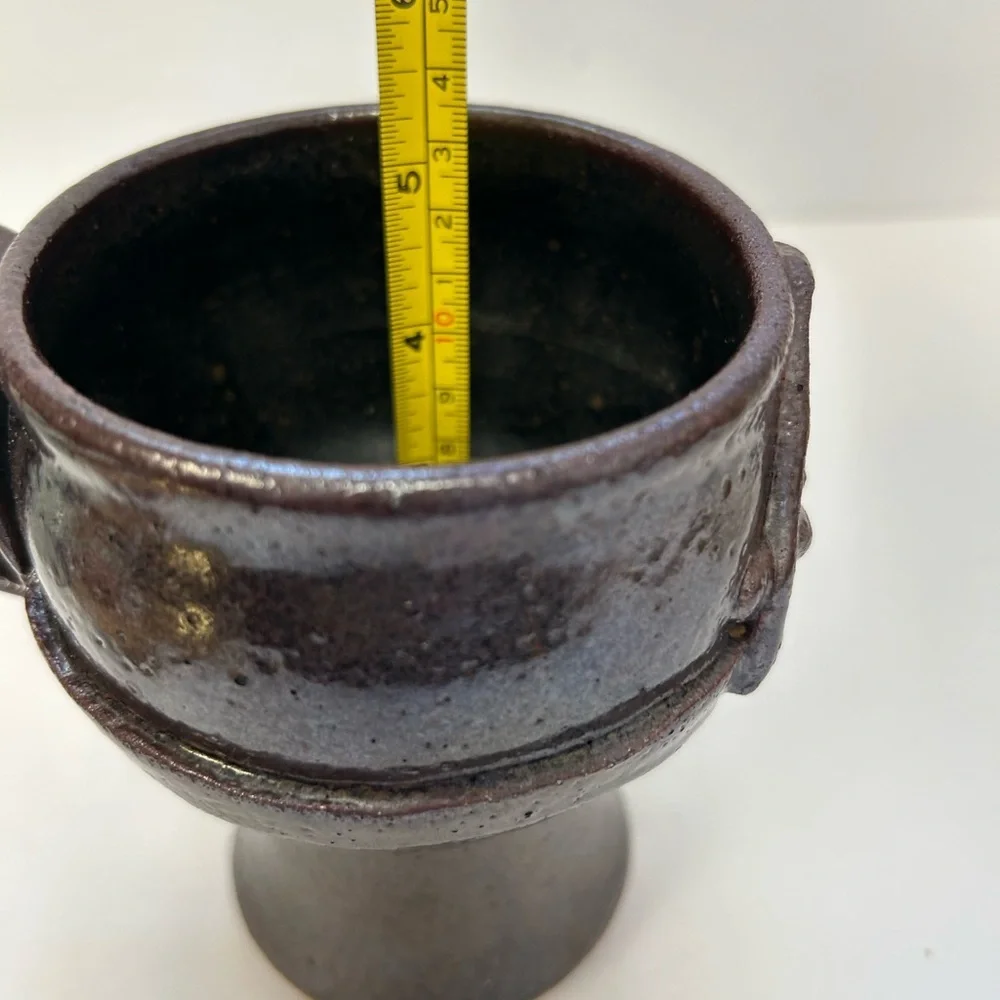 Jerry Harper stoneware pottery /Handcrafted  Brutalist looking / stoneware Mug